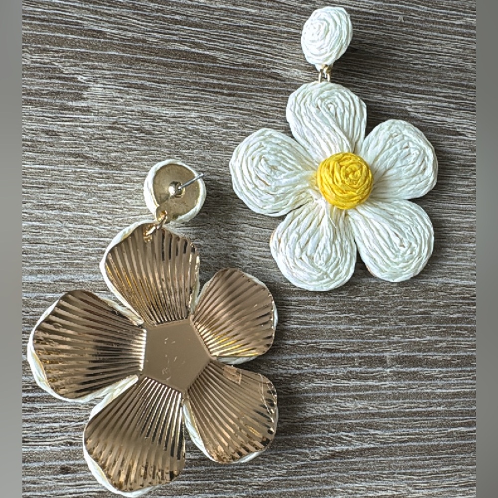 Bohemian flower earrings A537 - Picture 3 of 4